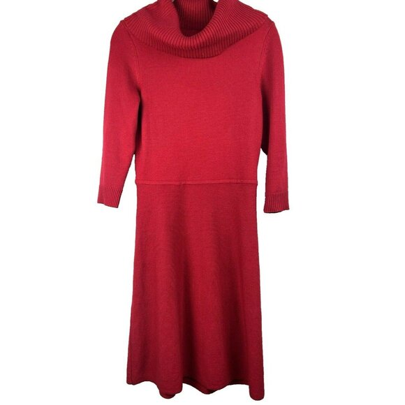 Talbots Dresses & Skirts - Talbots Turtleneck Mini Dress Small Petite Solid Red Long Sleeve Sweaterdress